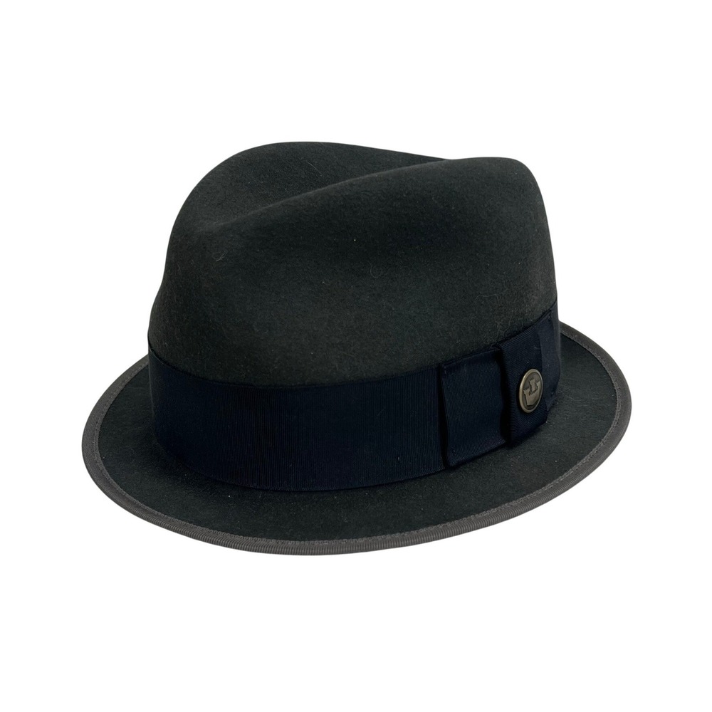 Goorin Bros Vintage Wool Fedora Hat Charcoal Grey Medium Made in USA Retro 80s